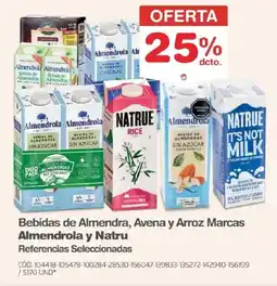 Makro Almendrola y natru bebidas de almendra, avena y arroz oferta