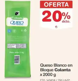 Makro Colanta queso blanco en bloque oferta