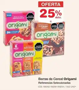 Makro Origami barras de cereal referencias seleccionadas oferta