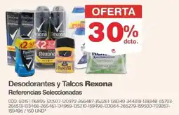 Makro Rexona desodorantes y talcos referencias seleccionadas oferta