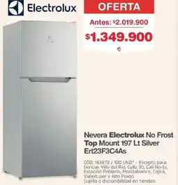 Makro Electrolux nevera no frost top mount oferta