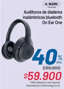Alkosto Audífonos de diadema inalámbricos bluetooth on ear one oferta