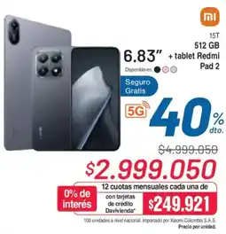 Alkosto Xiaomi 6.83" + tablet redmi pad 2 oferta
