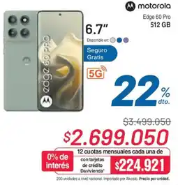Alkosto Motorola edge 60 pro 6.7" oferta