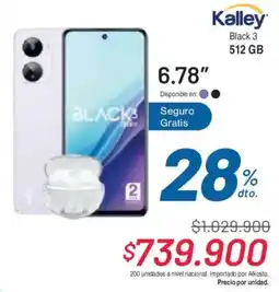 Alkosto Kalley black 3 6.78" oferta