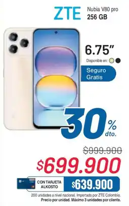 Alkosto Zte nubia v80 pro oferta