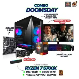 Falabella PC Gamer Ryzen 7 5700X / RX 6600 8GB / 16GB RAM / 1.5TB SSD / REF. LIQUIDA ICEBERG / MONITOR 27 FHD oferta