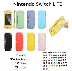 Falabella Protector Funda En Tpu Lila + Vidrio + 2 Grips Para Switch Lite oferta
