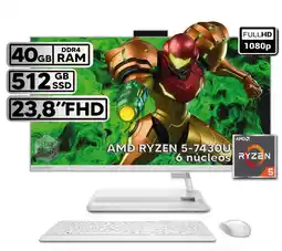 Falabella TODO EN UNO 24ALC6 RYZEN 5-7430U 40GB RAM 512GB SSD 24 FHD BLANCO oferta