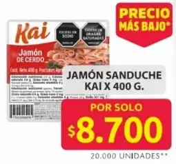 Ara Kai jamón sanduche oferta