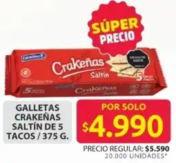 Ara Crakeñas saltín galletas de 5 tacos oferta