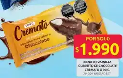 Ara Cremato cono de vainilla cubierto de chocolate oferta