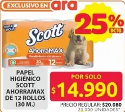 Ara Scott ahorramax papel higiénico oferta