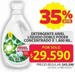 Ara Ariel detergente líquido doble poder concentrado oferta