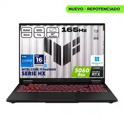 Falabella LapTop Gamer Tuf F16 Intel Core I7 14650hx Ram 32gb Ddr5 Ssd 1tb Rtx 5060 Computador Portátil oferta