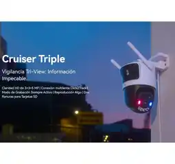 Falabella Cámara Cruiser Triple Lente 11MP WiFi 6 Exterior 360° Visión 2K Alarma Roja-Azul IPC-S7UN-11M0WED oferta