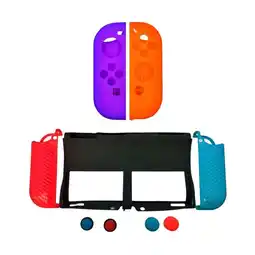 Falabella Set Protector 7 En 1+2 Siliconas Control Joycon Naranja De Switch Oled oferta