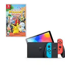 Falabella Switch Oled Neon Con Juego Detective Picachu oferta