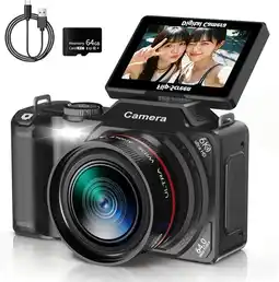 Falabella Cámara Digital 6K 84MP con Wi-Fi Zoom 18x y Enfoque Automático para Selfies oferta