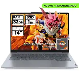 Falabella PORTATIL THINKBOOK RYZEN 5-7533HS 32GB RAM 1TB SSD 14 WUXGA oferta