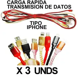 Falabella 3 Cables Carga Rápida Tipo IPhone oferta