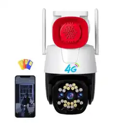 Falabella Cámara de Seguridad Exterior 360° 5MP con Sirena SIM 4G App V380 Pro oferta