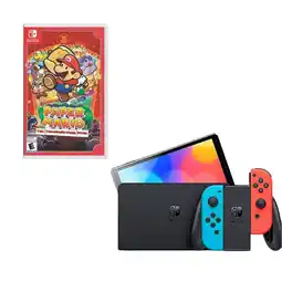 Falabella Switch Oled Neon Con Juego Mario Paper oferta