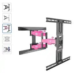 Falabella Soporte de Pared P6 Negro 52 Bits Inclinable Articulado para TV 40 a 80 Pulgadas LED LCD oferta