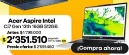 Éxito Acer aspire intel oferta