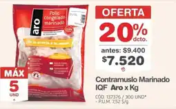 Makro Aro contramuslo marinado iqf oferta