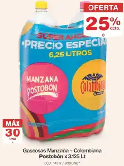 Makro Postobón gaseosas manzana + colombiana oferta