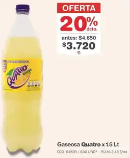 Makro Quatro gaseosa oferta