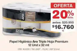 Makro Aro papel higiénico triple hoja premium oferta