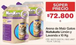 Makro Natukats arena de maíz gatos limón y lavanda oferta