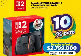 Switch 2 consola nintendo + juego mario kart world
