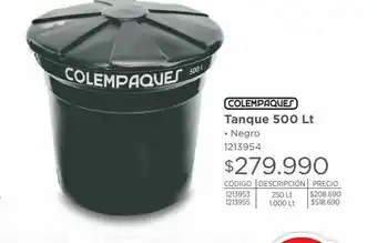 Easy Tanque 500 lt colempaques oferta