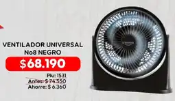 Mercapava Universal ventilador no8 negro oferta