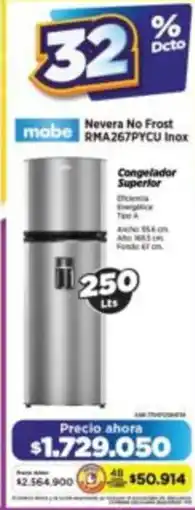 Alkomprar Mabe nevera no frost rma267pycu inox oferta