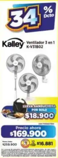 Alkomprar Kalley ventilador 3 en 1 oferta
