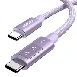 Falabella Cable USB-C 100W con Pantalla Inteligente Carga Súper Rápida para Laptop y Celular Lila oferta