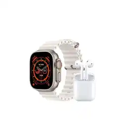 Falabella Kit Reloj SmartWatch Con Audifonos Inalambricos ¡8 Ultra Blanco oferta