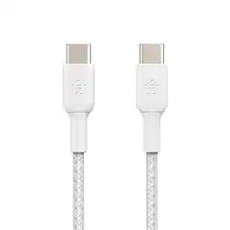 Falabella Cable USB-C a USB-C Trenzado 1 m Blanco Carga Rápida y Alta Durabilidad oferta
