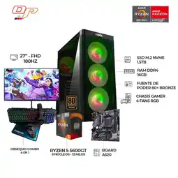 Falabella COMPUTADOR GAMER RYZEN 5 5600G / MONITOR 27” 180HZ / RAM 16GB / SSD 1.5TB / COMBO 4 EN 1 oferta
