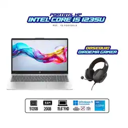 Falabella PORTATIL + DIADEMAS GAMER INTEL CI5 1235U RAM 20GB DDR4 SSD 512GB M2 156 oferta