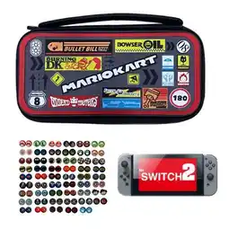 Falabella Estuche De Diseño Gris Oscuro + Vidrio + 2 Grips Compatible Switch 2 oferta