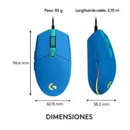 Falabella Mouse Gamer G203 Lightsync RGB 8000 DPI USB Azul oferta