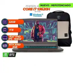 Falabella Thin 15 B13UC / Core i7-13620H / 32GB RAM / SSD 1TB / RTX 3050 / 15.6” FHD 144Hz + Morral oferta