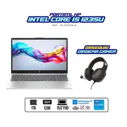 Falabella PORTATIL + DIADEMAS GAMER INTEL CI5 1235U RAM 12GB DDR4 SSD 1TB M2 156 oferta