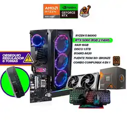 Falabella TORRE GAMER RYZEN 5 8600G / 5060 8GB / A620 / 16GB DR5 / 1.5TB SSD / 700W 80+ / COMBO 4 EN 1 oferta