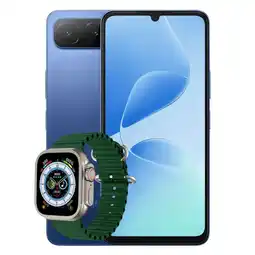 Falabella Celular Hot 60i 8GB RAM 256GB 5G Azul + Smartwatch Mobula H8 Ultra oferta